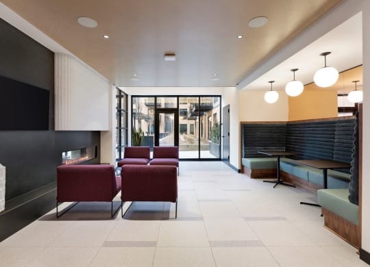 Lobby With Views at The Hill Apartments in St Paul, Minnesota