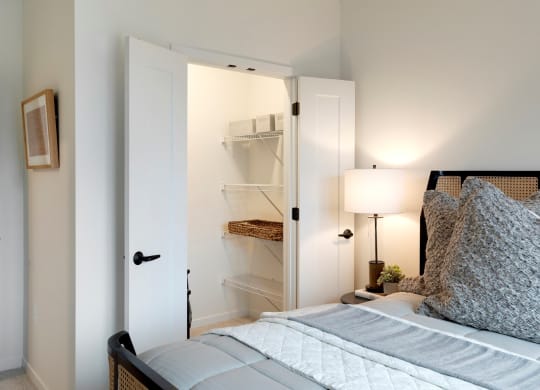 Bedroom with Spacious Closet at The Hill Apartments, Saint Paul, MN
