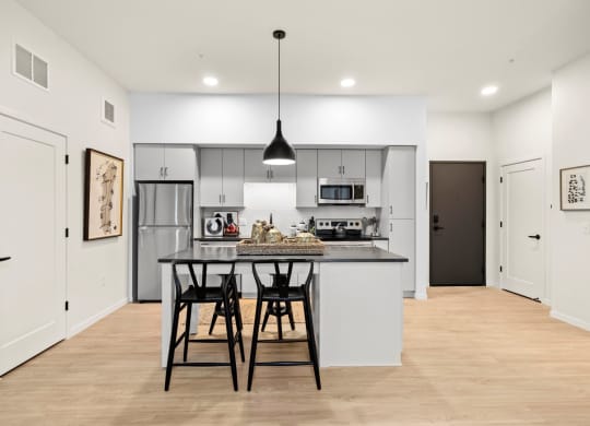 Gourmet Kitchen With Island at The Hill Apartments, Minnesota, 55103