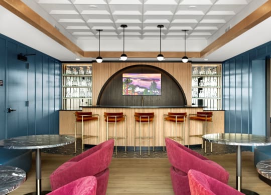 Eat-In Table With High Chairs In Clubhouse at The Mason, St. Paul, 55114