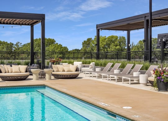 Swimming Pool With Relaxing Sundecks at The Original at West Lake Quarter, Minneapolis, MN