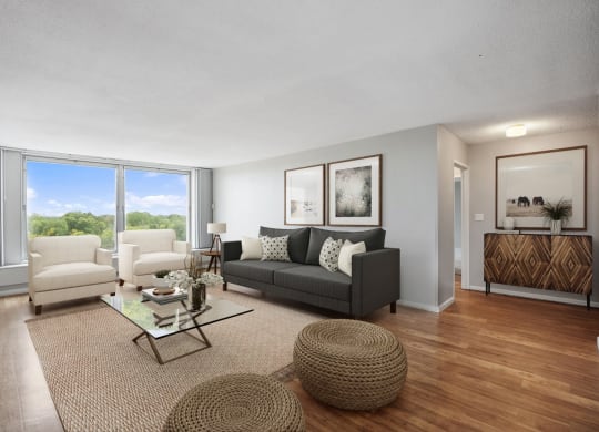 Living Room With Bedroom View at The Original at West Lake Quarter, Minneapolis, MN