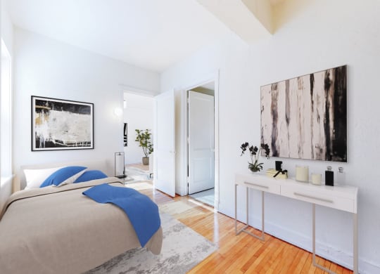 Spacious Open-Concept Bedroom with Tons of Natural Light Streaming In from Windows at The Park Apartments in Minneapolis, MN 55403