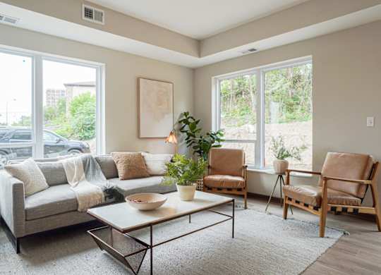 Living room at The Yards, Minnesota, 55075