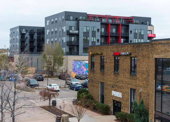 Aerial Parking View at Tyler Street Stacks, Minneapolis Minnesota