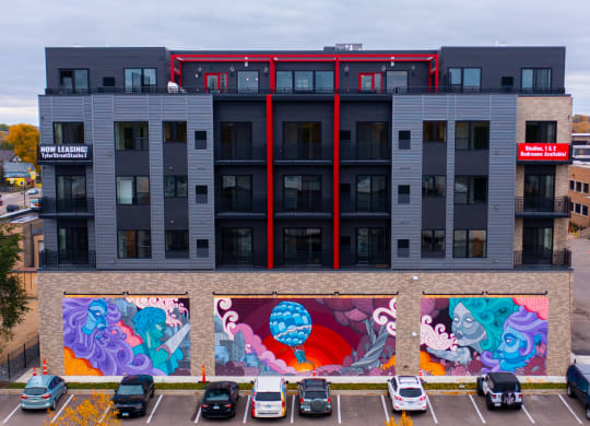 Drone Exterior View at Tyler Street Stacks, Minneapolis