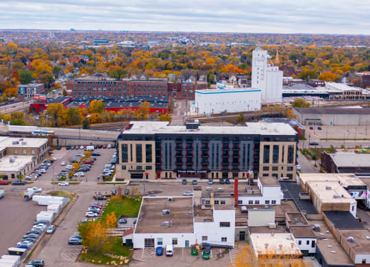 Drone View at Tyler Street Stacks, Minnesota