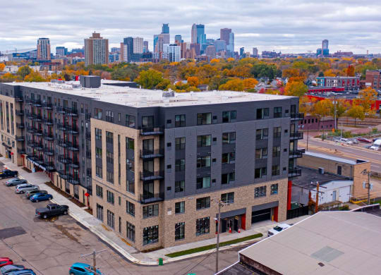 Drone Exterior View at Tyler Street Stacks, Minnesota, 55413
