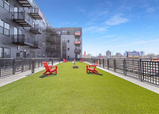 Outdoor Amenity Deck at Tyler Street Stacks, Minnesota