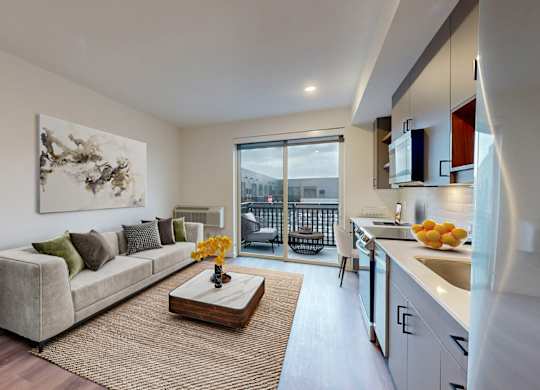 Open Concept Living Area at Tyler Street Stacks, Minnesota, 55413