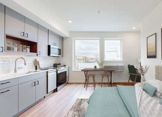 Open Concept Kitchen at Tyler Street Stacks, Minnesota