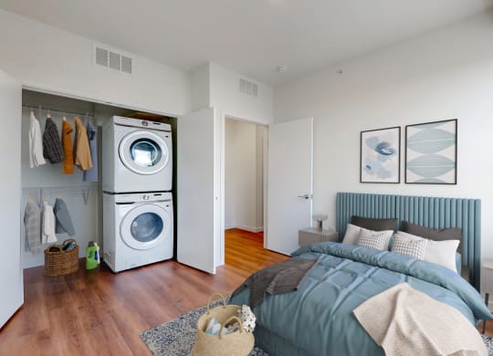 Bedroom With Washer Dryer at Tyler Street Stacks, Minneapolis, 55413