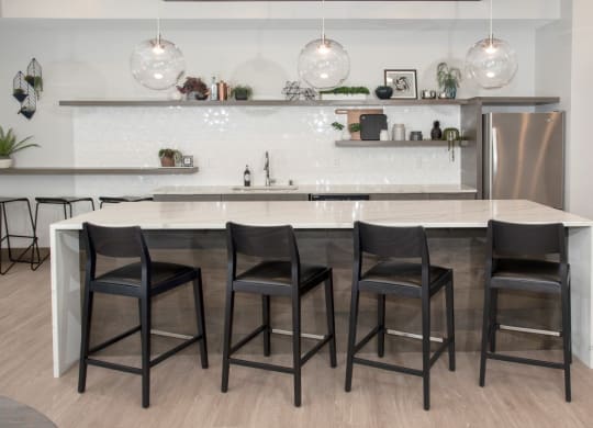 UPII community room kitchen at Urban Park I and II Apartments, St Louis Park, MN, 55426