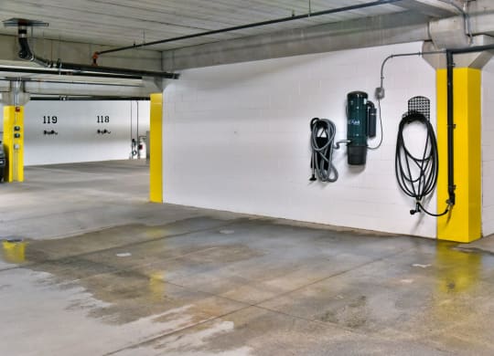 Car wash station in parking garage at Victoria Flats, Victoria, MN 55386