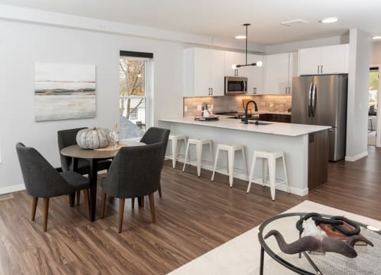Living, dining and kitchen at Volo at Texa Tonka Apartments , Minnesota, 55426
