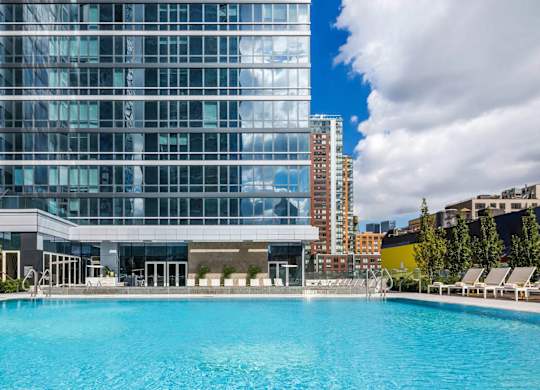 Rooftop Zero-Edge Pools at SKY Apartments, New York, NY