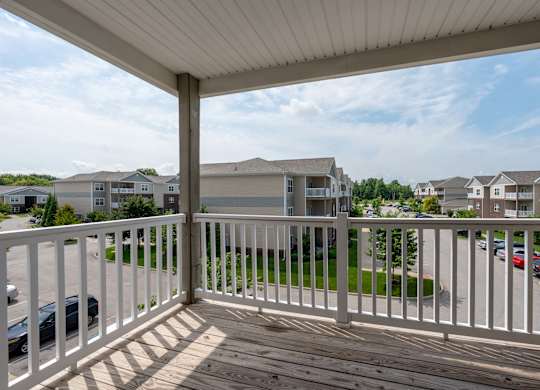 the view from the deck at the enclave at deer run apartments