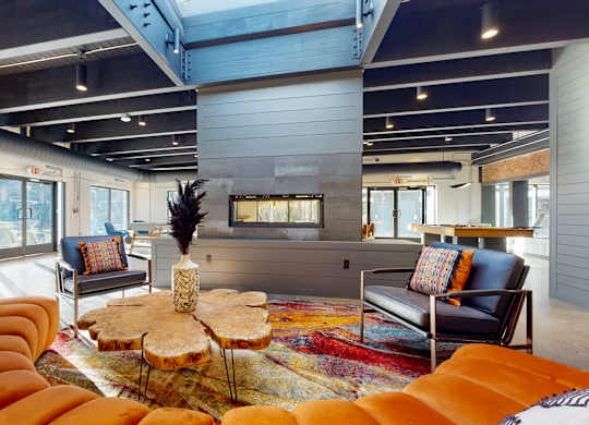 Cozy contemporary fireplace