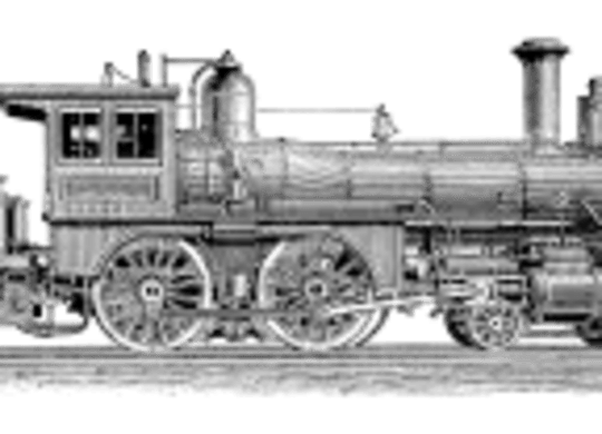 a silver and black train engine on a green  at Smith and Porter, Atlanta, 30313