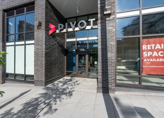 a building with a sign on the front of it