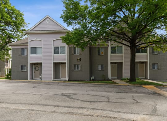our apartments have a parking lot in front of our building at Eastwood Crossings, Kansas City, Missouri