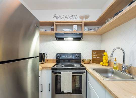 Fully Equipped Kitchen at Capital Flats & Magnolia Square Apartments, Raleigh