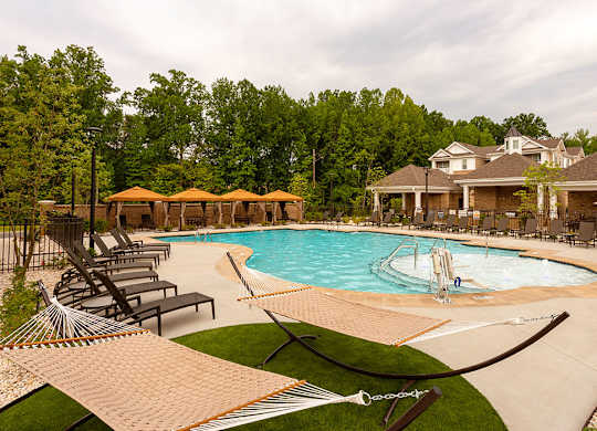 Pool With Cabanas and Chairs; Hammock Park