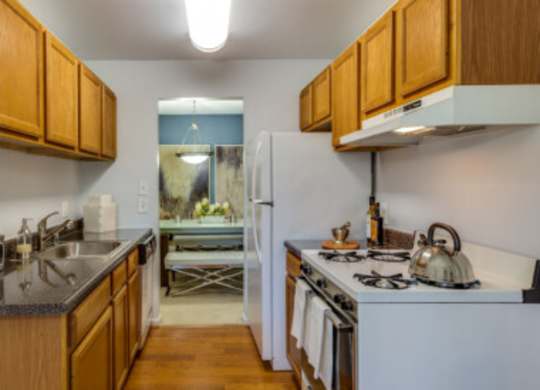 a rendering of a kitchen with a sink and a refrigerator