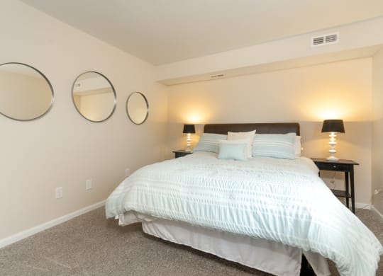 Bedroom at Three Oaks Apartments in Troy, MI