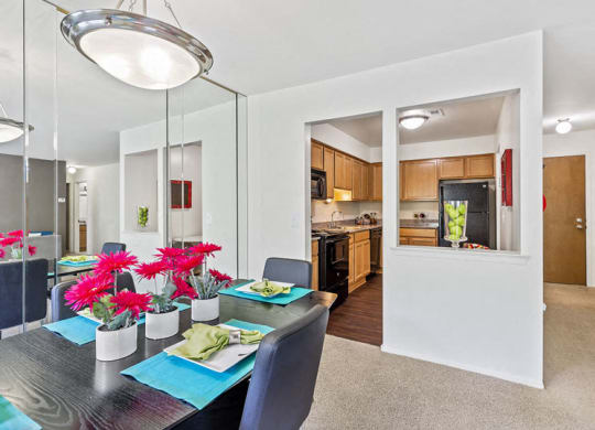 Dining Room and Kitchen at Franklin River Apartments, 48034