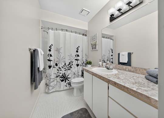 Posh bathroom at Eastwood Village Apartments in Clinton Township, MI.