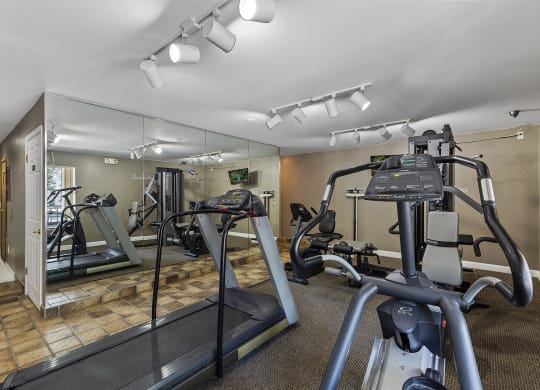 Updated 24-hour Fitness Center at Drawbridge Apartments, Harrison Township, MI