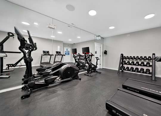 State-of-the-art 24-hour fitness and wellness center at Franklin River Apartments in Southfield, MI.