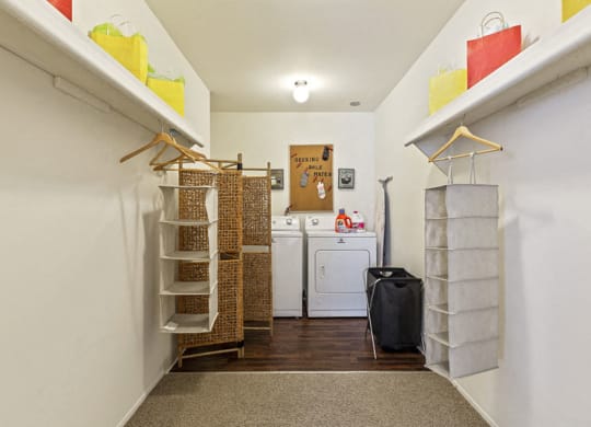 Huge walk in closet at Woodland Villa Apartments near Detroit MI