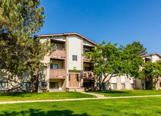 Exterior building at Woodland Villa Apartments, Westland, MI near Plymouth, Canton, Livonia, Detroit