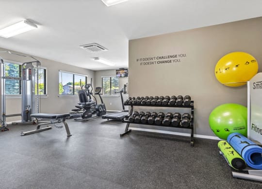 Fitness center at Woodland Villa Apartments in Westland MI
