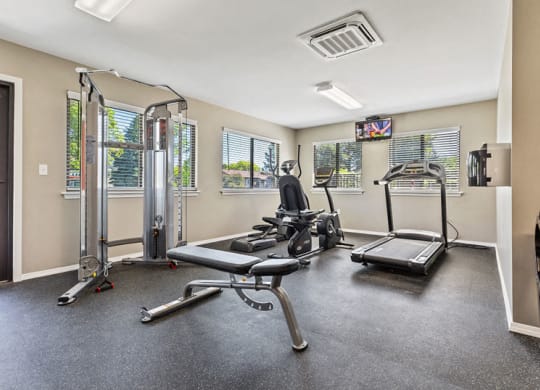 Fitness center at Woodland Villa, Westland MI by 96 and 275