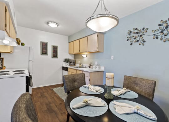 Dining and Kitchen at Dover Hills Apartments Kalamazoo MI