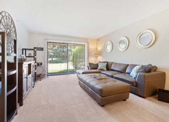 Living Area at Dover Hills Apartments Kalamazoo MI