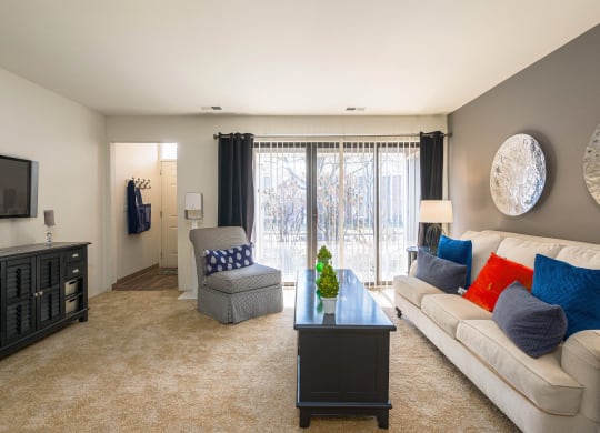 Park Lane Model Living Roomat Park Lane Apartments, Southfield, Michigan