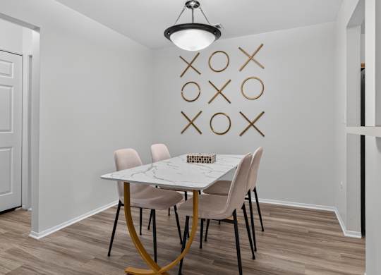 Modern dining room at Park Lane Apartments in Southfield, MI.