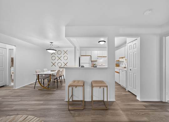 Cozy kitchen and dining room at Park Lane Apartments in Southfield, MI.