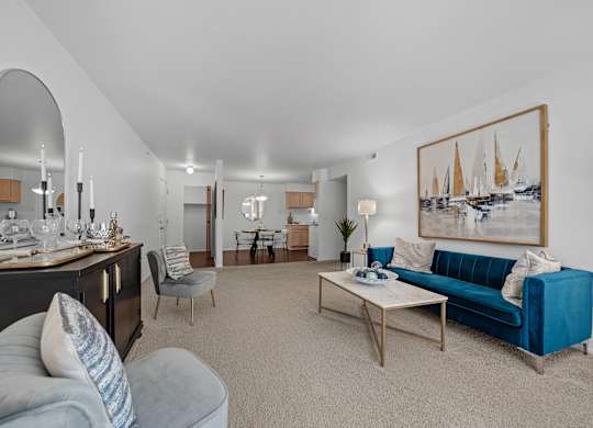 Spacious Living room at Prentiss Pointe Apartments in Harrison Township