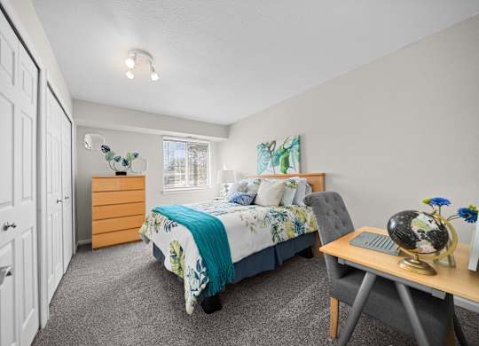 Spacious Bedroom walk-in closet at Three Oaks Apartments, Troy, Michigan