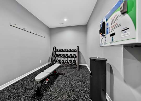 Updated 24-hour fitness and wellness center at Westwood Village Apartments in Westland, MI.