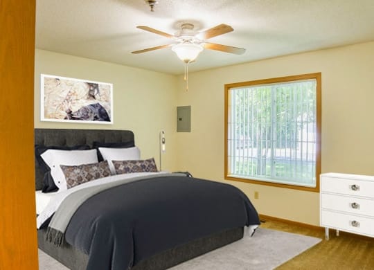 Dominium_Cottages of White Bear_Model Townhome Bedroom