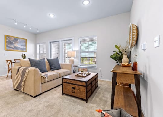 Living Area Interior at Mariposa at Harris Road Arlington 55+ Apartments, Arlington, TX
