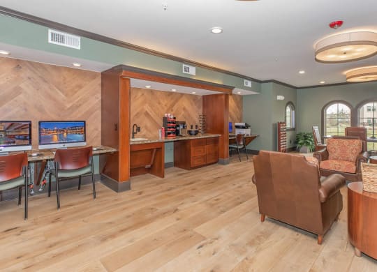 Work Space at Mariposa at Clear Creek Webster 55+ Apartments, Webster, TX