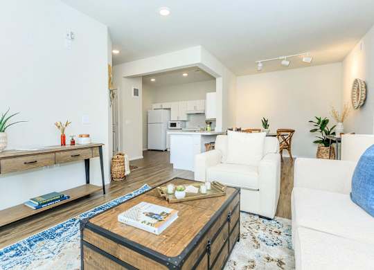 Living Room With Kitchen at Hazelwood Place Apartments, Princeton, 75407