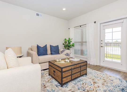 Living Room at Hazelwood Place Apartments, Princeton, TX